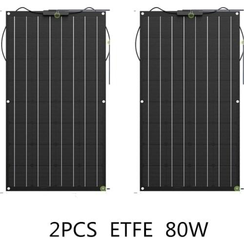 160W etfe flexible solar panel equal 2pcs of 80w panel solar monocrystalline solar cell 12v solar battery charger for RVboat/car