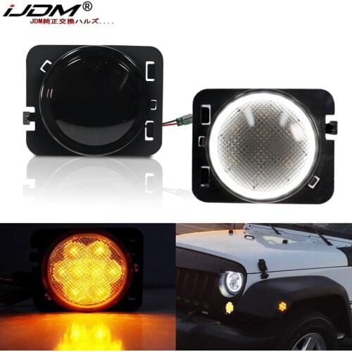 IJDM Amber/White Side Marker LightFor 2007-2017 Jeep Wrangler JK Models Turn Signals/Driving Lights Replace OEM Sidemarker Lamps