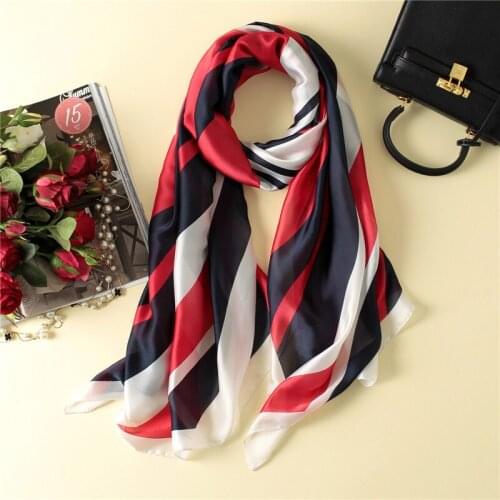 KOI LEAPING new summer woman fashion scarves silky stripe printing 90cmx180cm long scarf scarves headscarf hot popular girl gift