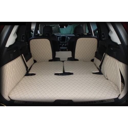 High quality for volvo xc90 wearable waterproof leather car trunk mat cargo liner 2015 2017 2018 2019 carpet rug accessories