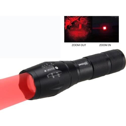 Zoomable Hunting Light 5000 LM Green/Red/White Weapon Light Picatinny Torch Tactical Flashlight for Outdoor Sports