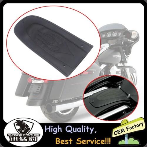 Motorcycle Leather Flame Rear Fender Bib Solo Seat For Harley Touring Electra Glide Classic 3 Hole