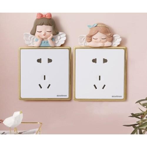 Wall Decor Switch Sticker Cartoon Girl Home Decoration Aaccessories Waterproof Stickers Light Switch Cover Autocollant Mural