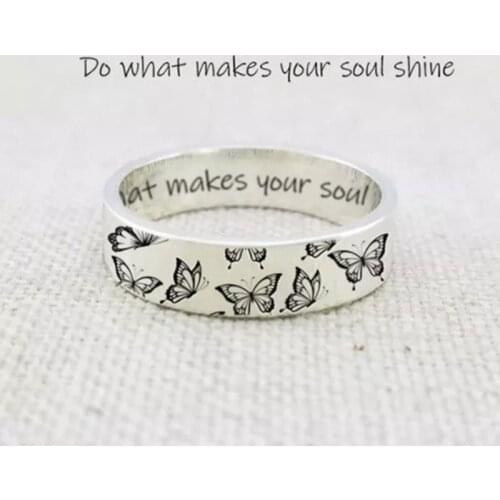 2021 New Trendy Vintage Simplicity Carved Butterfly Rings for Women Men Bohemian Delicate Handmade Ring for Female Wedding Gift