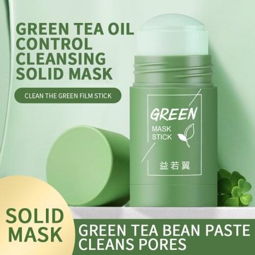 Cleansing Green Stick Green Tea Mask Stick Mask Purifying Clay Stick Mask Oil Control Reduce Blackheads Brighten Skin Tone Mask