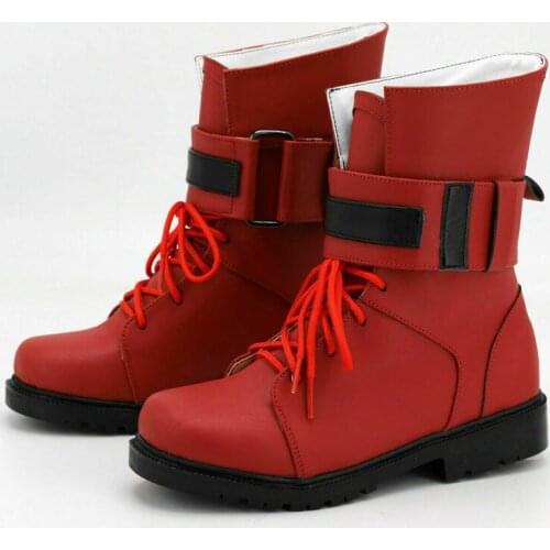OLOMLB Final Fantasy VII Tifa Lockhart Cos Shoes Red Boots High Heel Customized Made Plus Size 34-50