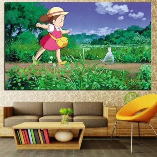 Print Japanese Cartoon Anime Art Hayao Miyazaki Totoro Canvas Painting Poster Modern Wall Picture for Living Room Cuadros Decor