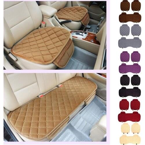 3pcs Universal Car Seat Cover Winter Warm Thickened Velvet Seats Cushion Anti-slip Protector For Auto SUV Front Rear Back Seat