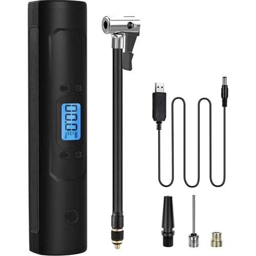 Portable Air Compressor Electric Air Pump 150PSI with Pressure Gauge Rechargeable LED Lamp for Car, Motorcycle, Ball