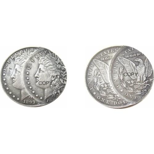 US 1883O 1884O 1893S 1921D Morgan Dollar Off-Center Error Coins Silver Plated Copy Coin