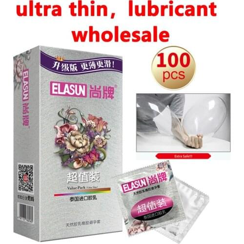 100pcs Wholesale Ultra Thin Large Oil Quantity Sex Condom Contraception Product Natural Rubber Penis Cock Sleeve Condoms For Men