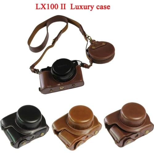 Luxury PU Leather Camera Case Bag Cover For Panasonic DMC-LX100 LX100 LX100 II DC-LX100 II Camera Bag With Strap