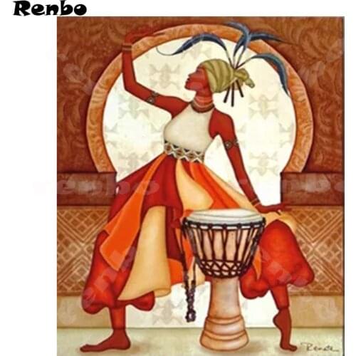 Diy 5D Full Square Diamond Embroidery Kits Diamond Painting Cross Stitch African Women Diamond Mosaic Art and Crafts A202