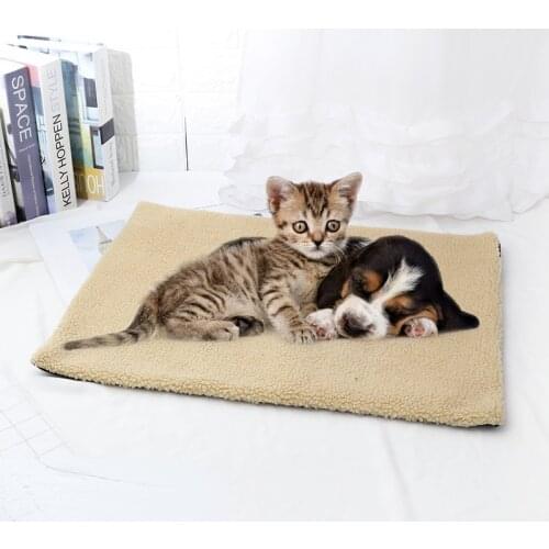 Self-heating cat dog bed mat Warm lamb velvet kennel Soft dog bed pet kennel House cat nest blanket Sleeping Bag pet supplies