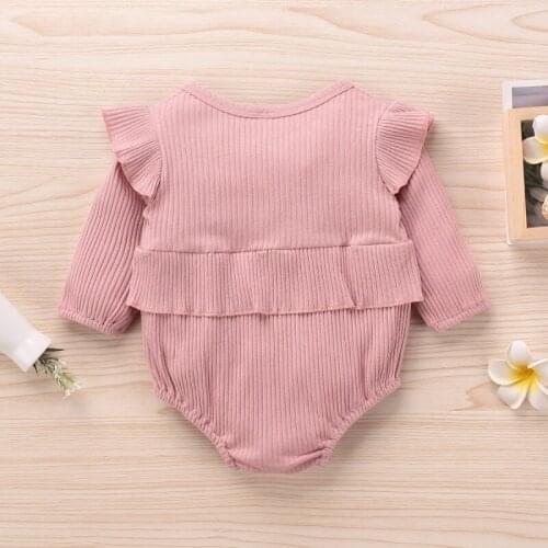 Spring Autumn Newborn Baby Long Sleeve Romper Baby Boy Girl Long Sleeve Ruffle Romper Jumpsuit Infant Clothes