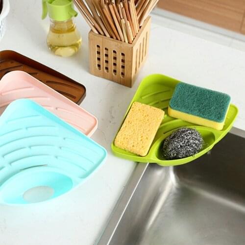 Kitchen Sink Storage Rack Drain Basket Multifunctional Bathroom Corner Shelf Soap Sponge Cleaning Storage Rack Kitchen Organizer