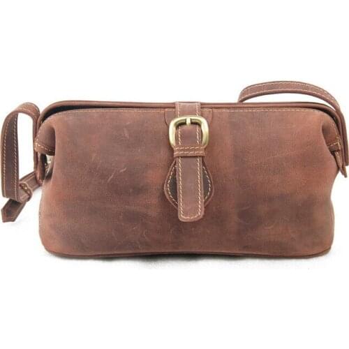 YESETN BAG hot selling high quality unisex women men small vintage messenger bag brown female male cross-body shoulder bags