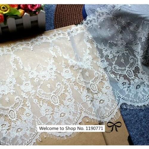 High-quality wide 25CM perspective black and white eyelashes lace DIY clothing skirt wedding veil accessories