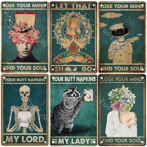 Yoga Vintage Metal Poster India Style Tin Signs Iron Painting Home/Coffee/Bar Wall Decor Art Wall Plate 20x30cm