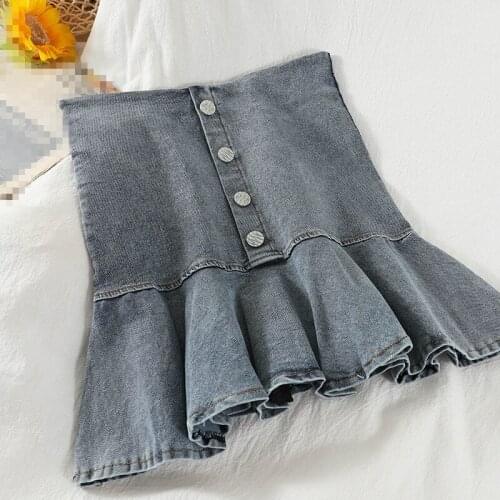 ZG1732 2021 Retro denim skirt summer new women fashion sweet wrap hip skirt slim high waist skirt cheap wholesale