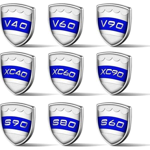 1-20 pcs Car Side Fender Trunk Emblem Badge Sticker For VOLVO S60 S80 S90 V40 V60 V90 XC40 XC60 XC90 Letter Logo Car Tuning