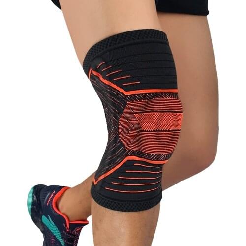 1pcs 3D Knitting Knee Pad Volleyball Running Knee Brace Support Elastic Nylon Sport Compression Sleeve for Men Women Fitness