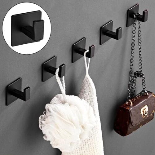 1Pc Aluminum Wall Mounted Bathroom Robe Hook Living Room Hat Bag Hanger Kitchen Door Storage Rack