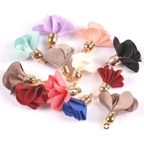 Golden Cap Tassel Vintage mixed color 30mm Silk Tassels for DIY Jewelry Fringe Keychain Cellphone Straps Pendant 10pcs C2085
