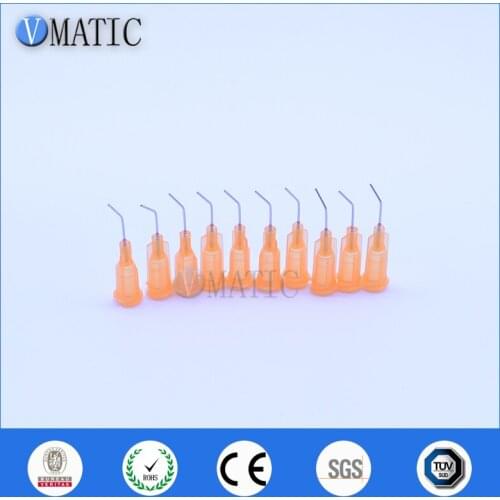 High Quality 100Pcs 23G Orange 0.5'' 45 Degree Bent Automatic Glue Dispensing Needle Tip 1/2 Inch