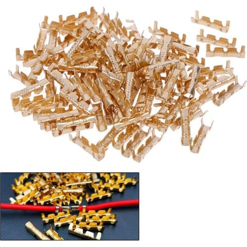 100Pcs Brass Buckle Cold Crimp Wiring Terminal 0.5-1.5 Quick Cold-Pressed Terminal Connector Buckle Buttons Buckle