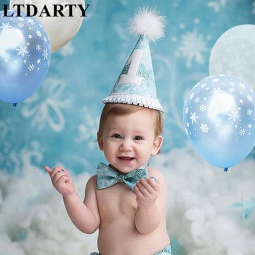 12pcs/12inch snowflake print blue-gray latex balloons 2022 happy new year and christmas decoration balloons baby shower