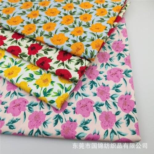 145x50cm 40s Cotton Poplin Small Fresh Printed Fabric, Making Summer Fashion Womens Clothing Long Dress Cloth