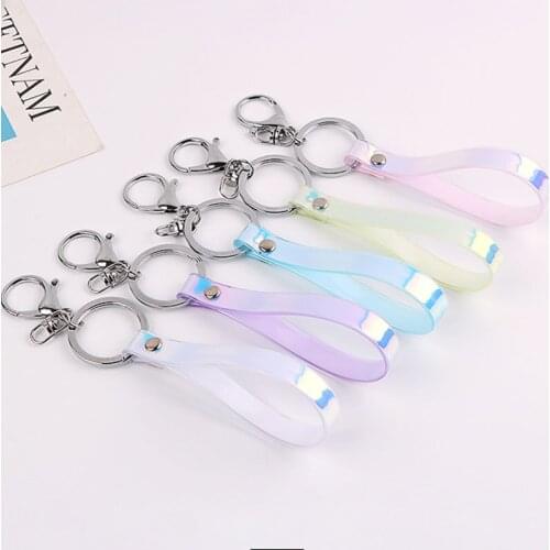 2019 Creative Key Chains Fashion Cellphone Holder Strap Iridescence Laser Bag Pendant Keyring Beautiful Unisex Car Keychains