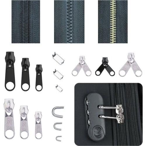 85pcs/set Zipper Repair Kit Sewing Jacket Slider Install Plier Metal Lock Pull