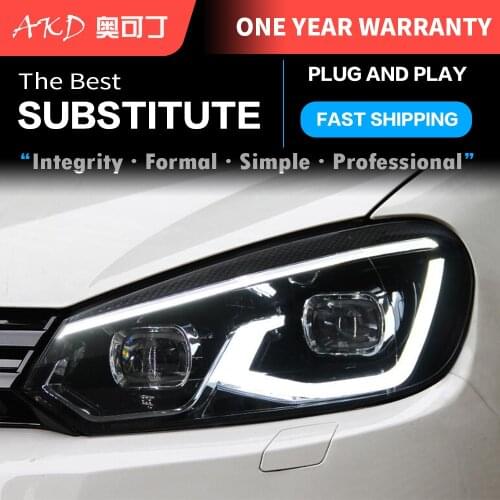 AKD Car Headlights 2009-2013 For VW Golf 6 MK6 jetta variant Headlight Year Headlamp For Golf6 R20 Style Bi Xenon Lens HID