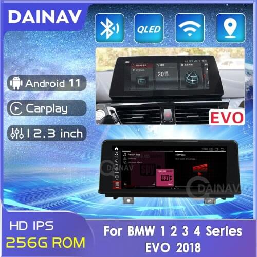 256G 12.3 Inch Android 11.0 Car Radio For BMW 1 2 3 4 Series 2018 EVO System GPS Navigation Multimedia Player Stereo Receiver