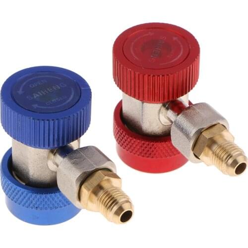 Car Styling Pair Of R134A Car AC Air Condition Adjustable Quick Coupler High Low Connector Adapter