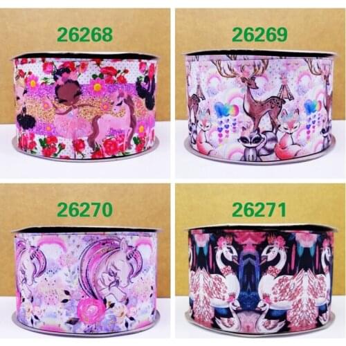 Free shipping 50 yard cartoon printed grosgrain ribbon 26271