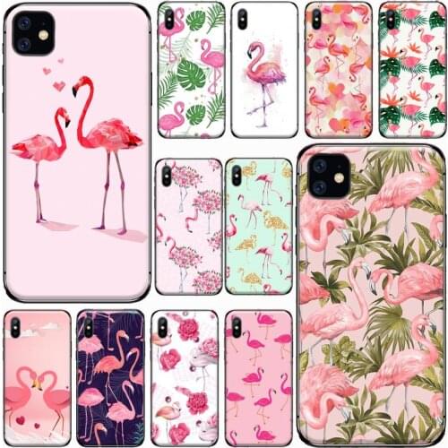 Flamingo bird color Phone Case For iphone 7 8 12 11 XR XS pro Max Mini plus Soft silicone cover shell funda