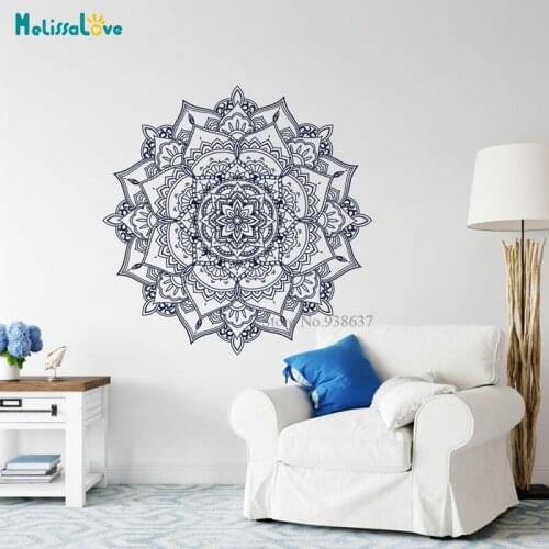 Mandala Flower Ornament Moroccan Bohemian Boho Bedroom Living Room Decor Removable Vinyl Wall Sticker Mural Decal BD617