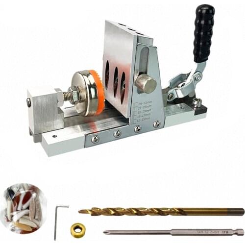 Woodworking Oblique Hole Locator 9.5mm Pocket Fixture Carpenters Tool Second Generation Drill Exquisite Pocket Hole Jig Kit