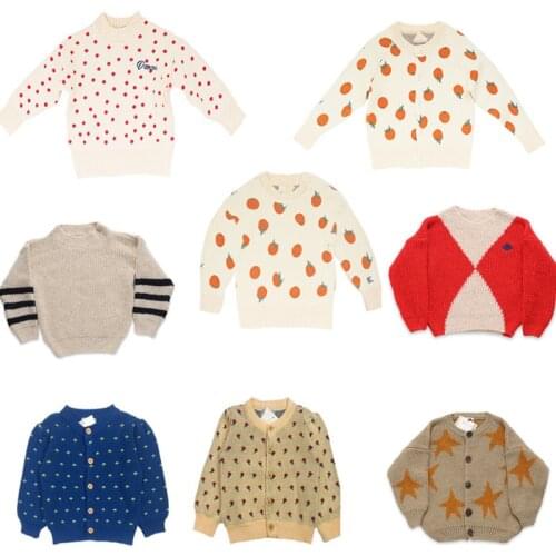 Kids Sweater Brand 2020 Autumn Winter Toddler Girl Clothes Orange Knitted Baby Boys Coat Jacket Children Fashion Girls Outfits