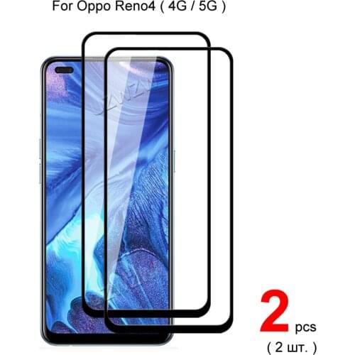 2pcs For Oppo Reno4 5G / 4G Reno 4 Full Cover Tempered Glass Screen Protector Protective Glass Guard Film