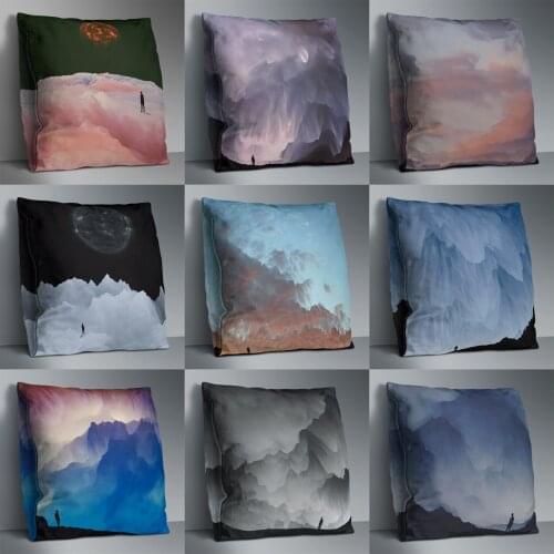 Vintage Cloud Double Side Print Cushion Cover Polyester Decorative for Sofa Seat Soft Throw Pillow Case Cover 45x45cm