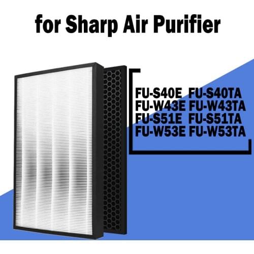FZ-W53SEF Deodorizing Carbon filter and HEPA filter For Sharp FU-W53TA, FU-W43TA, FU-S51TA FU-S40TA Air Purifier Filter Spare