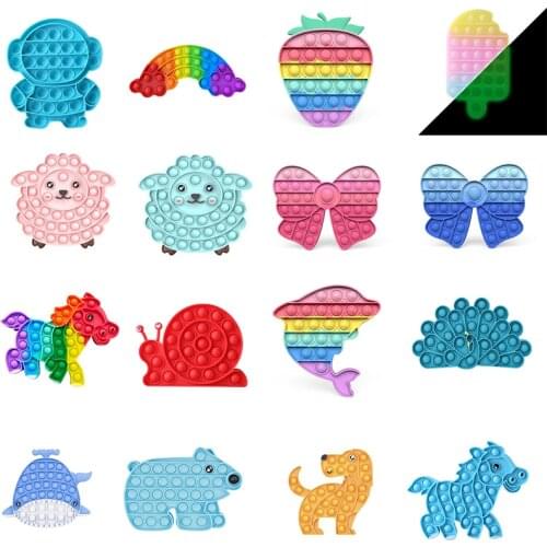 Fidget Toys Rainbow Push Bubble Figet Sensory Toys For Children With Autism And Stress Relief Toys For Adults Funny Toys