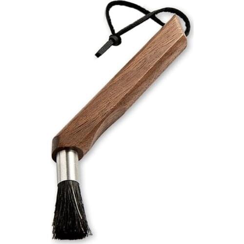 Espresso Machine Coffee Grinder Powder Cleaning Brush Natural Bristles Walnut Wood for Barista Home Kitchen Bean Grain Tool QX2E