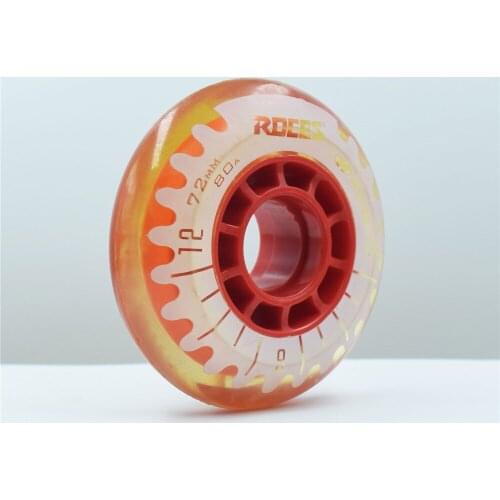 【Special Promotion】【72mm】【80A】【8pcs/set】 ROCES kids skating wheel,yellow blue gray and red translucent candy colors slide wheel