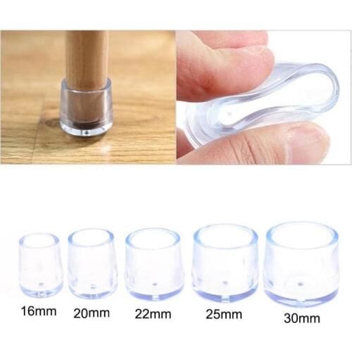 20pcs Transparent Chair Leg Caps Non-slip Furniture Table Floor Feet Cover Protector Pads Rubber furniture hole plugs Home decor