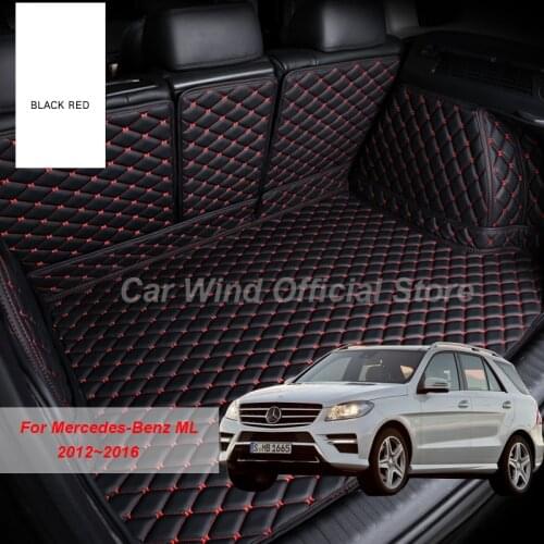 Leather Material Car Trunk Mats For Mercedes-Benz ML 2012 2013 2014 2015 2016 Cargo Liner Accessories